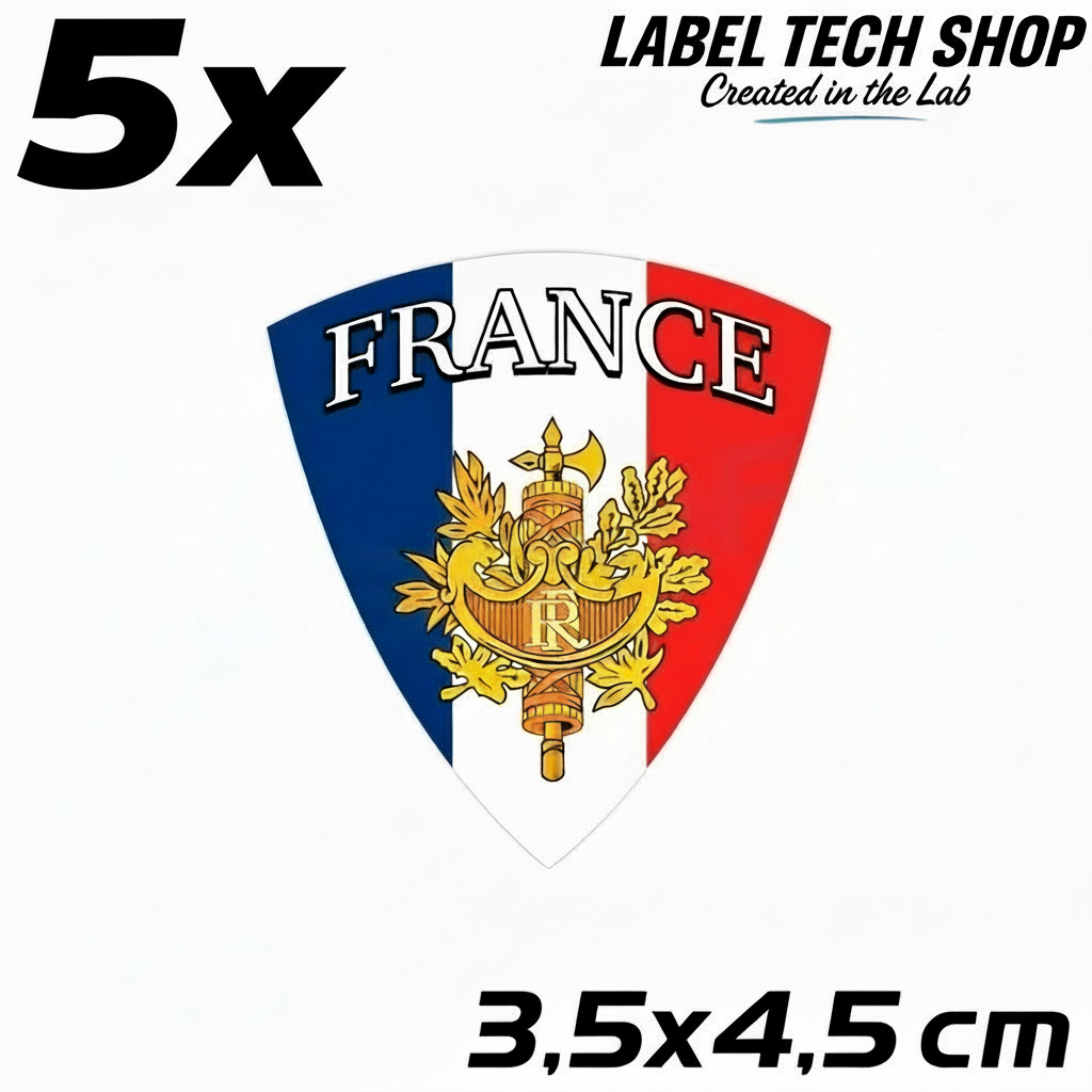 5x Frankreich Aufkleber France Francia Flagge Sticker 3,5x4,5cm (003)