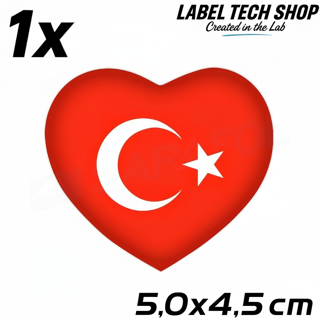 1x Türkei Aufkleber Türkiye Turkey Bayrak Flagge Herz Sticker 5,0x4,5cm (044)