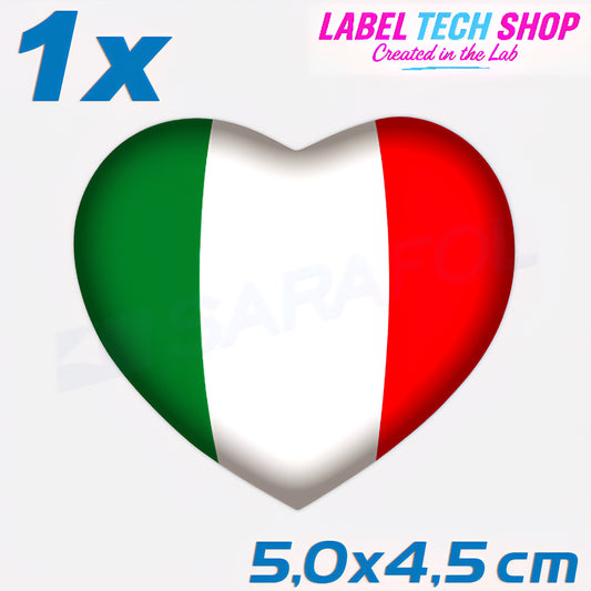 1x Italia/Italien Aufkleber Herz 5×4,5cm Flagge Italien Adesivo Cuore Sticker 046