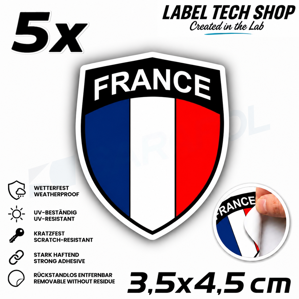 🇫🇷 Frankreich Wappen Aufkleber France Sticker Autocollant France Emblem Auto Helm 3,5x4,5cm NR.035