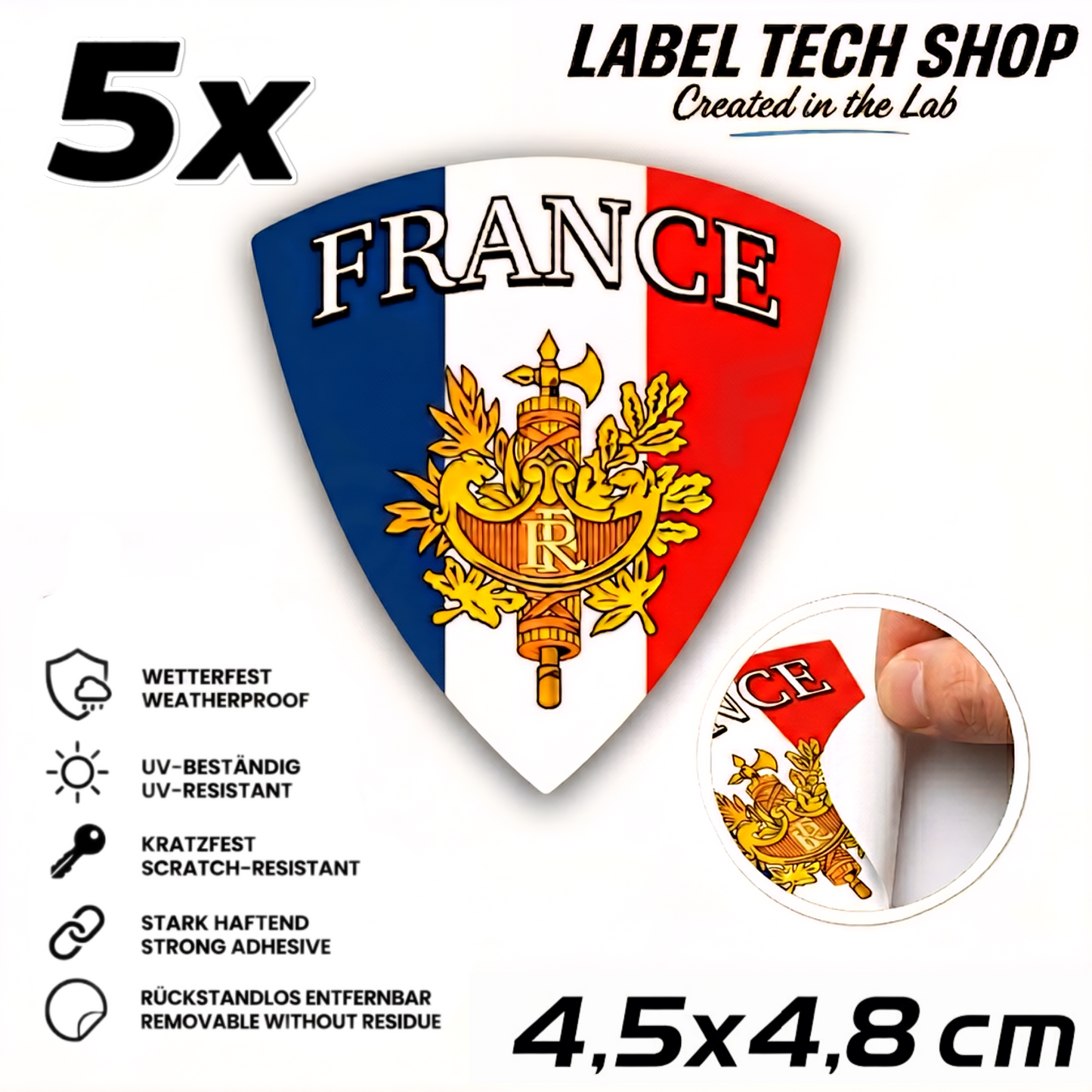 🇫🇷 Frankreich Wappen Aufkleber France Sticker Autocollant France Emblem Auto Helm 4,5x4,8cm NR.020