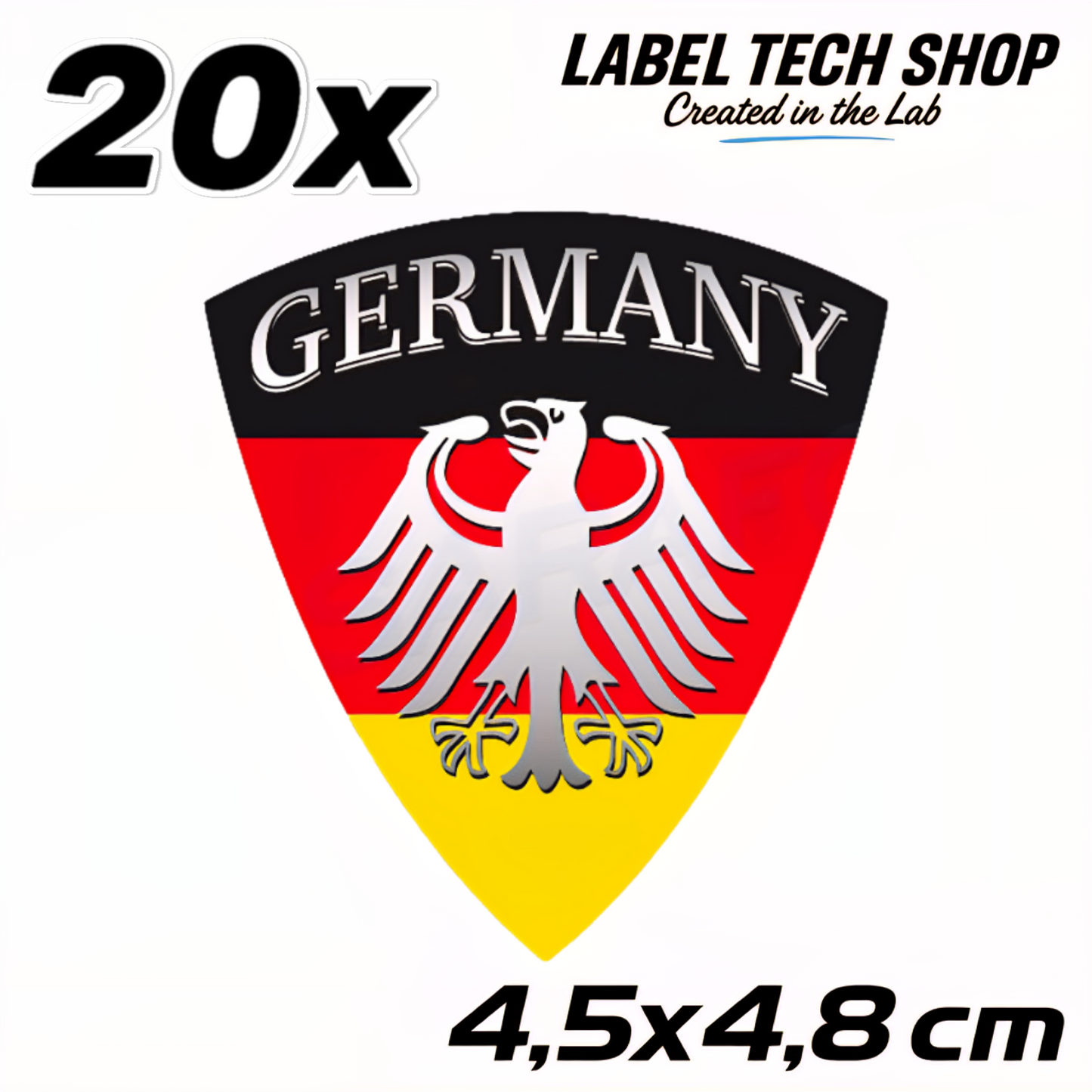Germany Emblem Aufkleber 4,5 x 4,8 cm – Deutschland Adler Wappen Sticker (116)