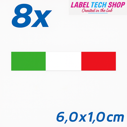 8x Italia/Italien Aufkleber Flagge 6×1 cm Italien Streifen Adesivo Sticker 036