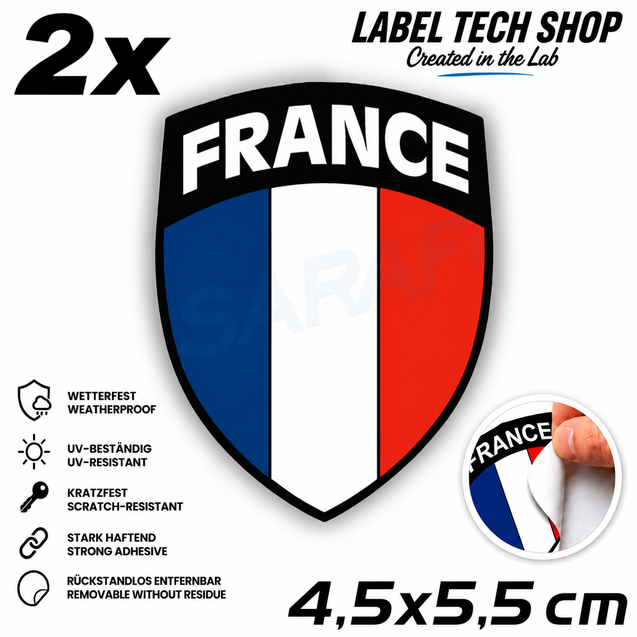 🇫🇷 Frankreich Wappen Aufkleber France Sticker Autocollant France Emblem Auto Helm 4,5x5,5cm NR.040