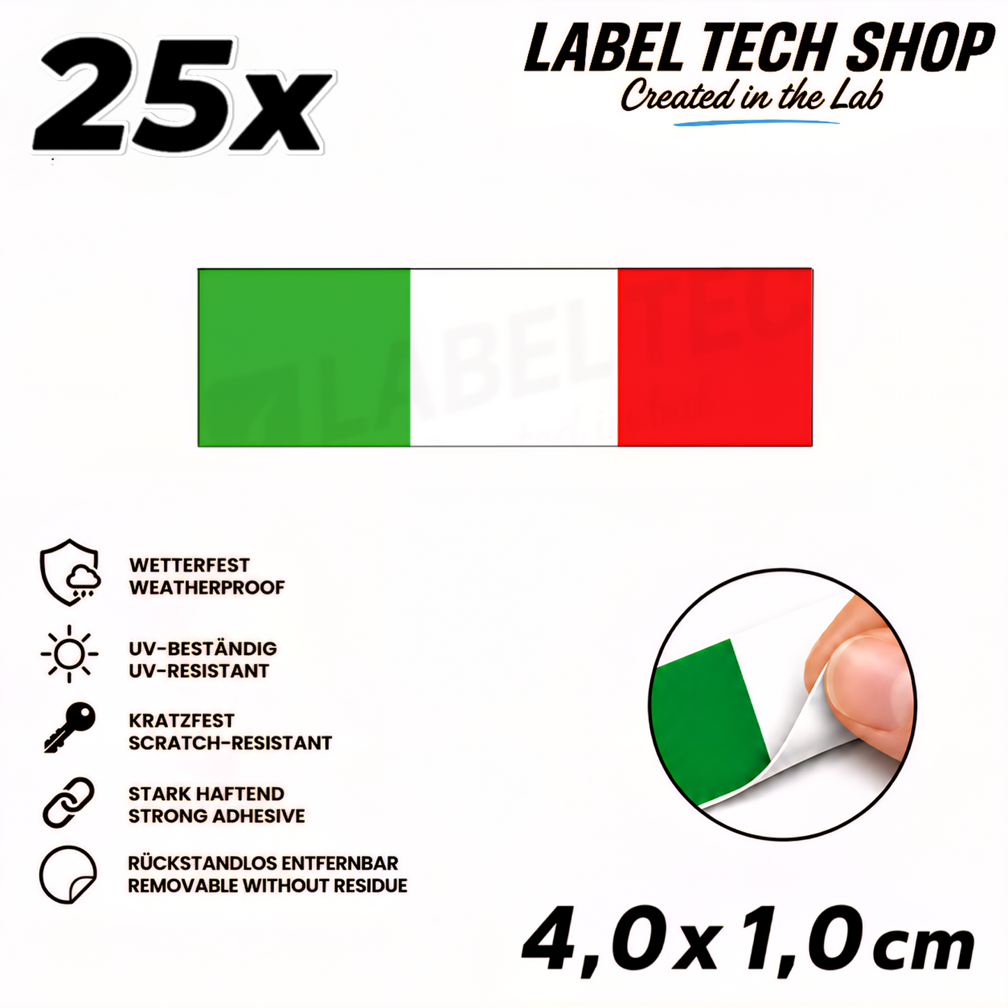 🇮🇹 Italian Sticker Italien Aufkleber Adesivo Italiano Bandiera Italiana Motorrad Auto Helm 4,0x1,0cm NR.097