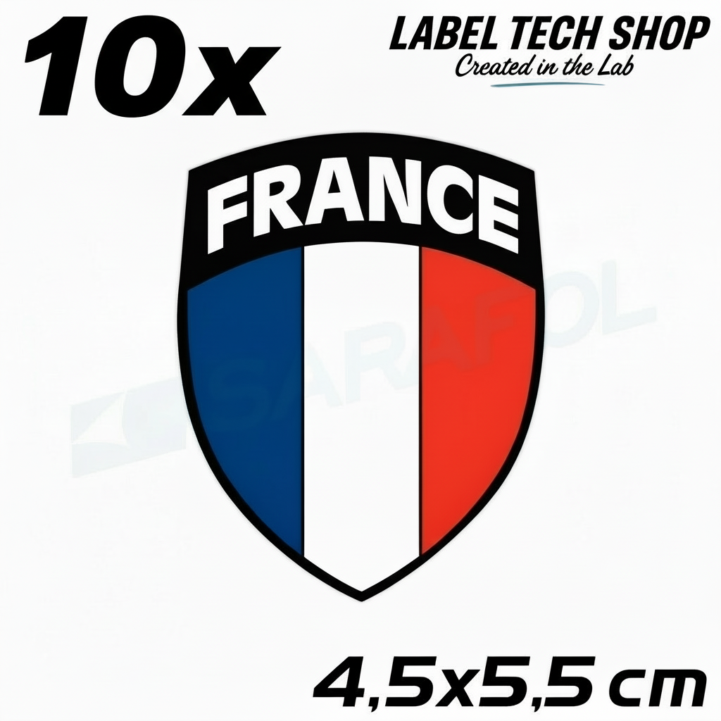 10x Frankreich Aufkleber France Francia Flagge Sticker 4,5x5,5cm (040)
