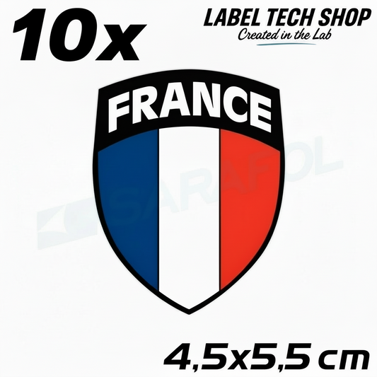 10x Frankreich Aufkleber France Francia Flagge Sticker 4,5x5,5cm (040)