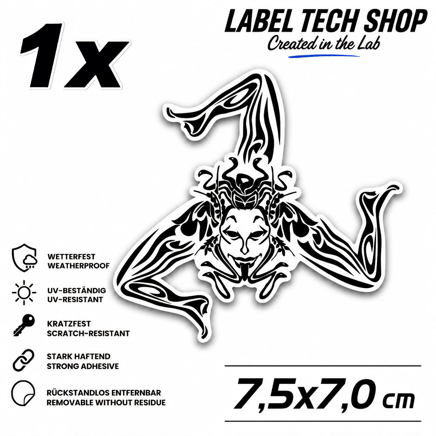 Sizilien Sicilia Sicily Trinacria Triskelion Aufkleber Sticker Adesivo – Auto Laptop Helm – 7,5 × 7,0 cm NR.025