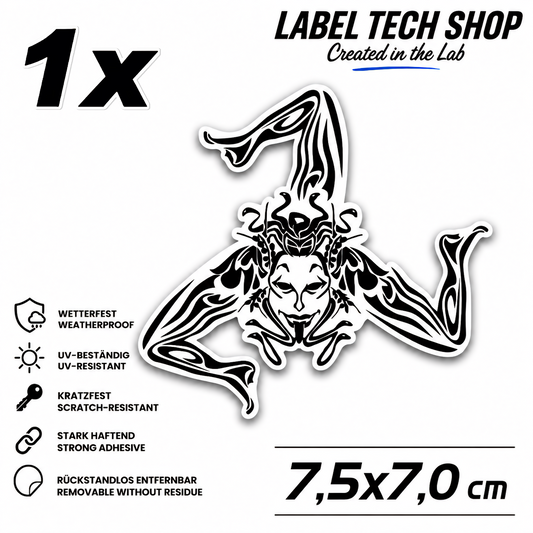 Sizilien Sicilia Sicily Trinacria Triskelion Aufkleber Sticker Adesivo – Auto Laptop Helm – 7,5 × 7,0 cm NR.025