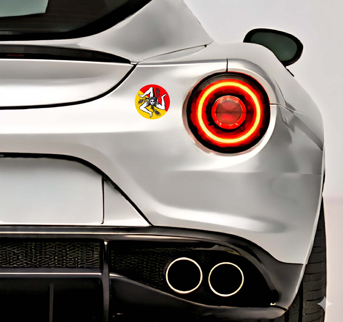 2x Sizilien Aufkleber – Sicilia Sicily Flagge Wappen Sticker Rund Ø 6 cm (029)