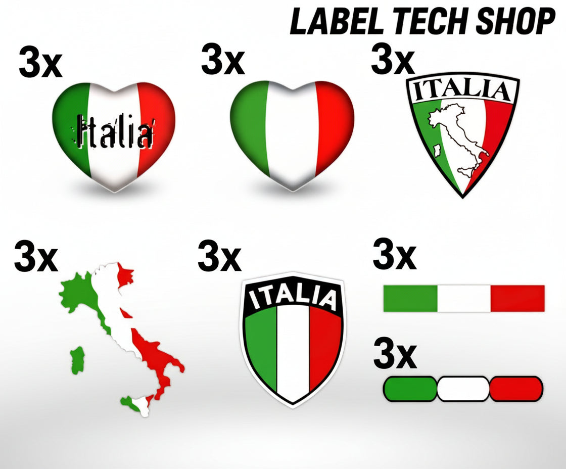 Italia Sticker Set 21x – Italy Italien Flaggen Aufkleber Collection Pack