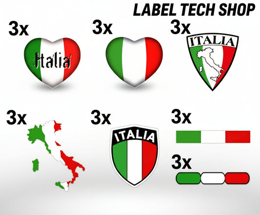 Italia Sticker Set 21x – Italy Italien Flaggen Aufkleber Collection Pack