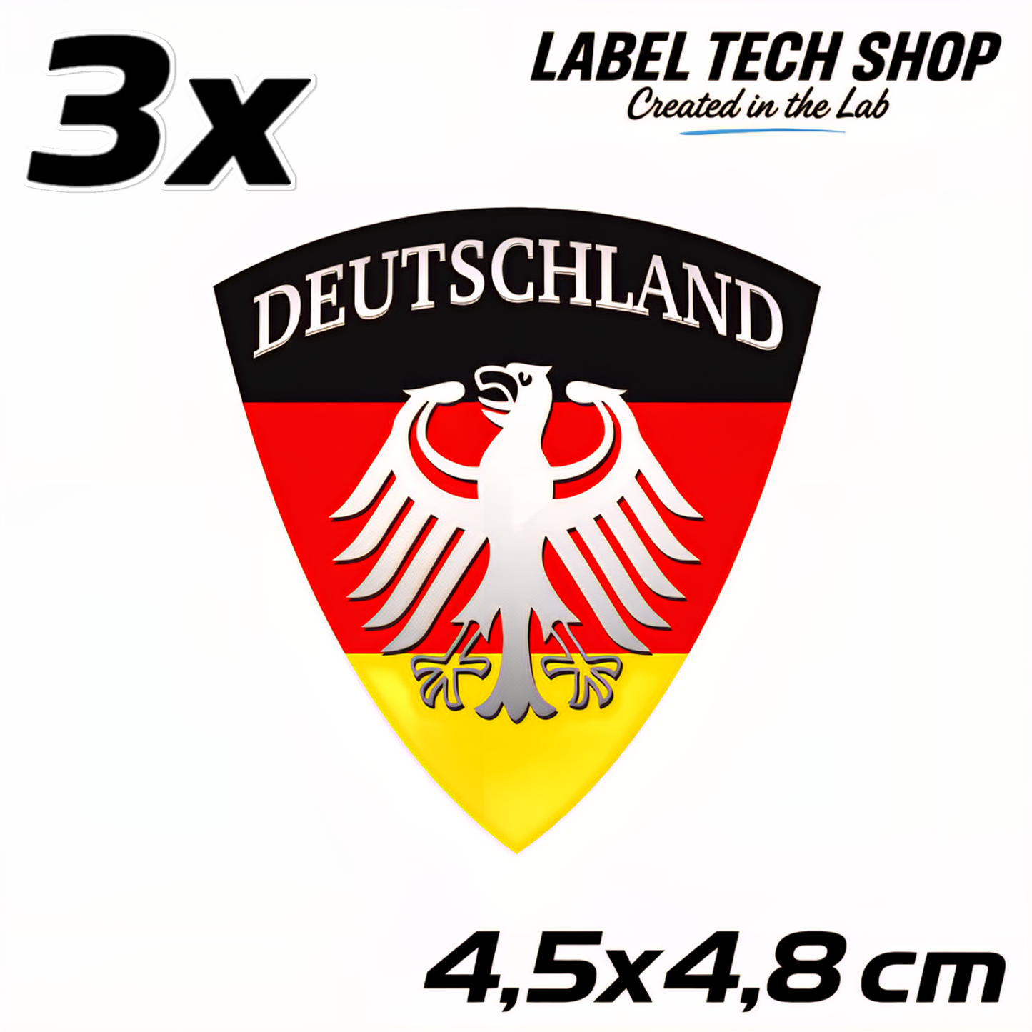 Deutschland Emblem Aufkleber 4,5 x 4,8 cm – Germany Adler Wappen Sticker (114)