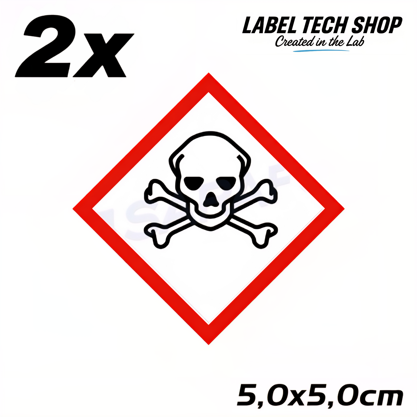 GHS06 Totenkopf Aufkleber  Giftige Chemikalien Toxisch nach CLP Norm Arbeitssicherheit