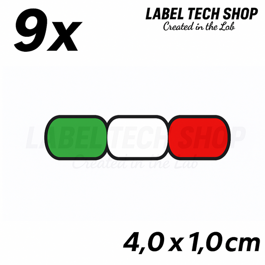 9x Italien Aufkleber Flagge 4×1cm Flagge Italien Adesivo Sticker 096