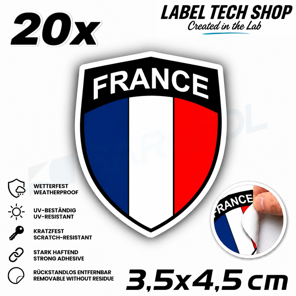 🇫🇷 Frankreich Wappen Aufkleber France Sticker Autocollant France Emblem Auto Helm 3,5x4,5cm NR.035