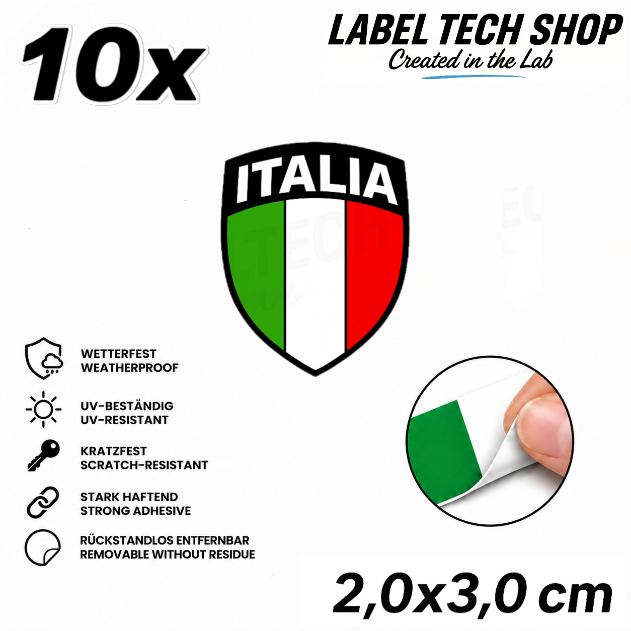 🇮🇹 Italien Aufkleber Wappen Italian Sticker Adesivo Italiano Bandiera Italiana Motorrad Auto Helm 2,0x3,0cm NR.099