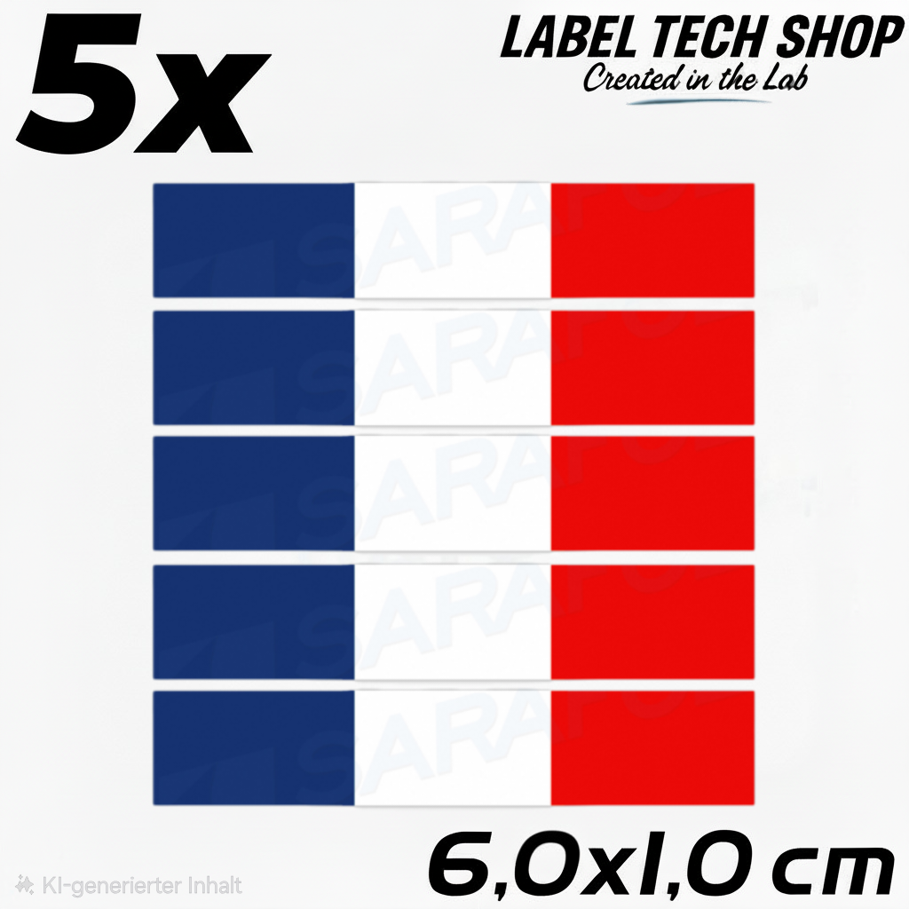 5x Frankreich Aufkleber France Francia Flagge Sticker 6,0x1,0cm (039)