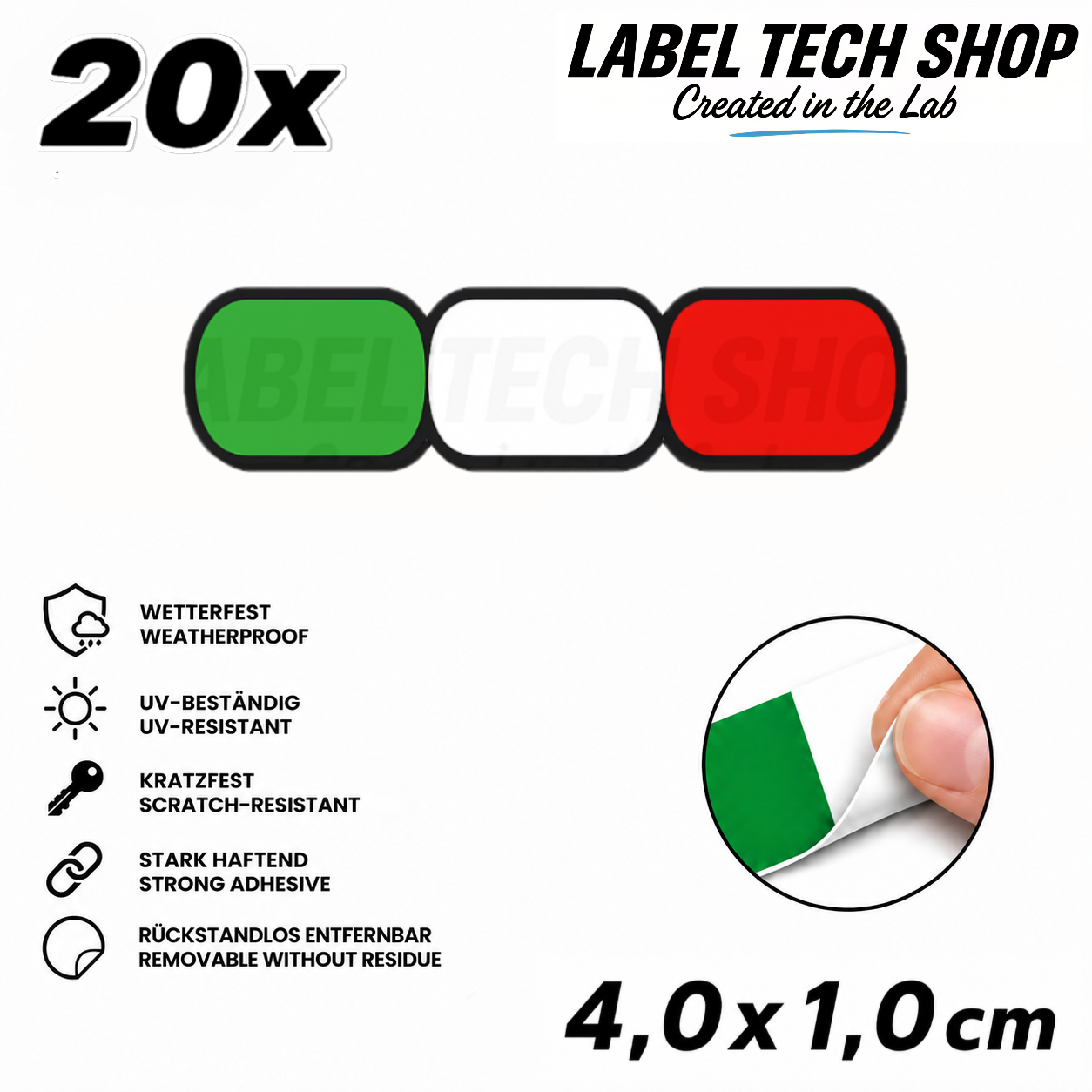 🇮🇹 Italien Aufkleber Italian Sticker Adesivo Italiano Bandiera Italiana Motorrad Auto Helm 4,0x1,0cm NR.096