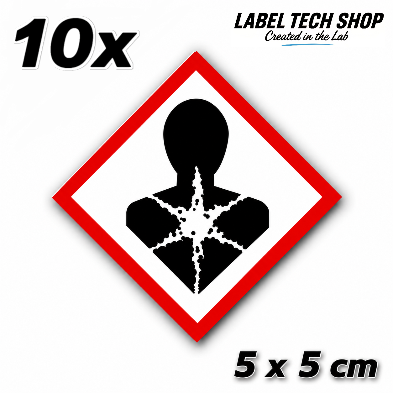 GHS08 Gesundheitsgefahr Aufkleber Health Hazard Sticker Gefahrstoff Kennzeichen nach CLP / GHS Arbeitssicherheit