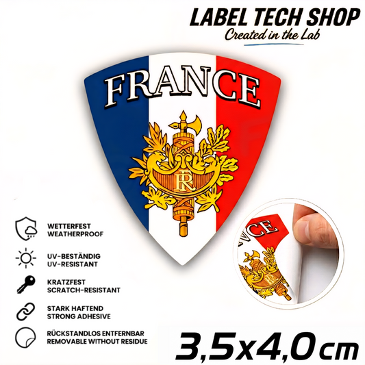 🇫🇷 Frankreich Wappen Aufkleber France Sticker Autocollant France Emblem Auto Helm 3,5x4,0cm NR.003