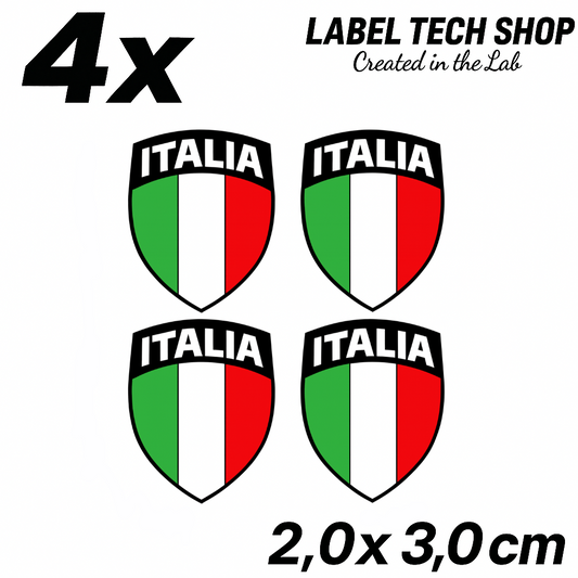 4x Italien Aufkleber Wappen Emblem 2x3cm Flagge Italia Adesivo Sticker 099