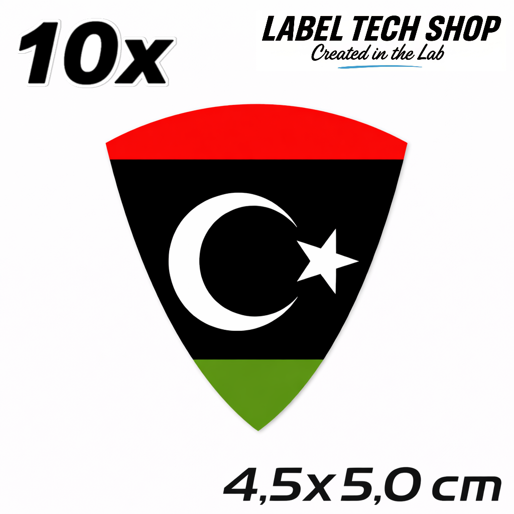 Libyen Libya ليبيا Aufkleber Sticker ملصق – Flag Flagge Wappen Emblem – Auto Laptop Helm Geschenk – 4,5 × 5,0 cm (120)