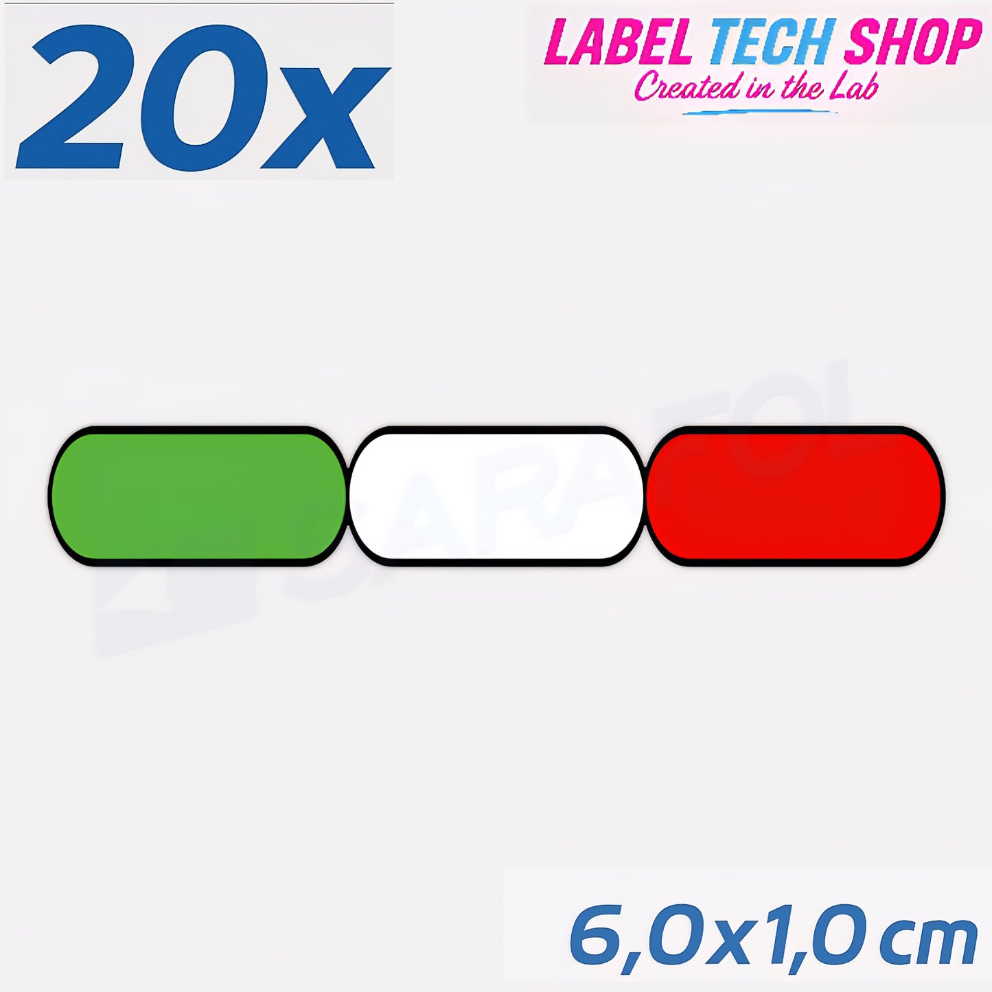 20x Italia/Italien Aufkleber Flagge 6×1 cm Italien Streifen Adesivo Sticker 037