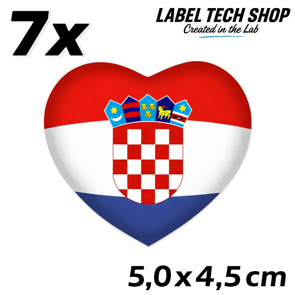 Kroatien Hrvatska Croatia Herz Aufkleber – Croatia Auto Laptop Helm – 5,0 × 4,5 cm (051)