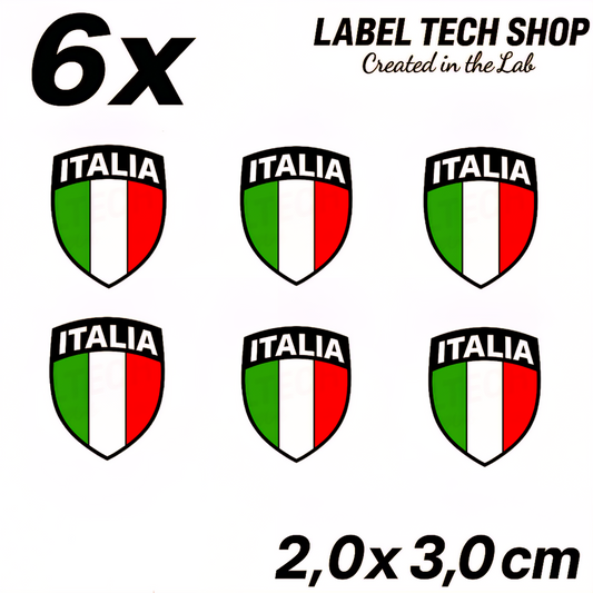 6x Italien Aufkleber Wappen Emblem 2x3cm Flagge Italia Adesivo Sticker 099
