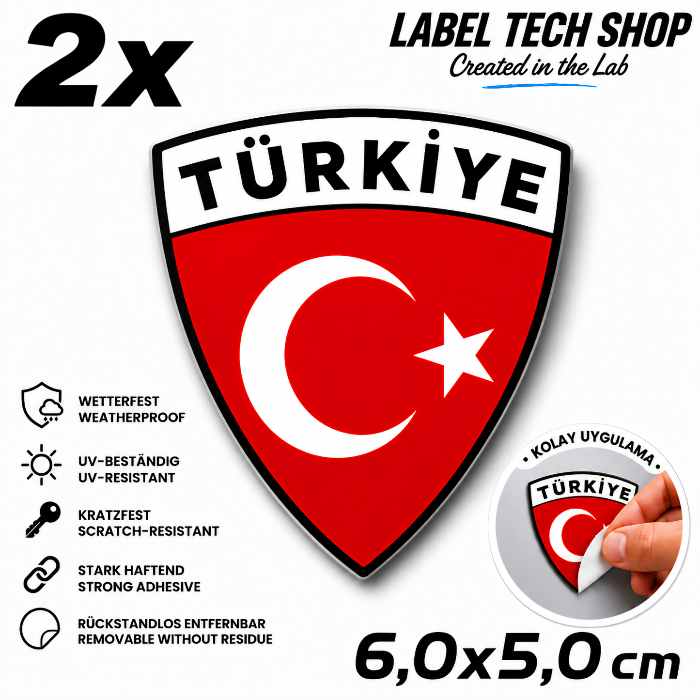 🇹🇷 Türkiye Türkei Wappen Aufkleber Turkey Sticker Çıkartma Wappen Auto Helm Motorrad 6,0x5,0cm NR.007