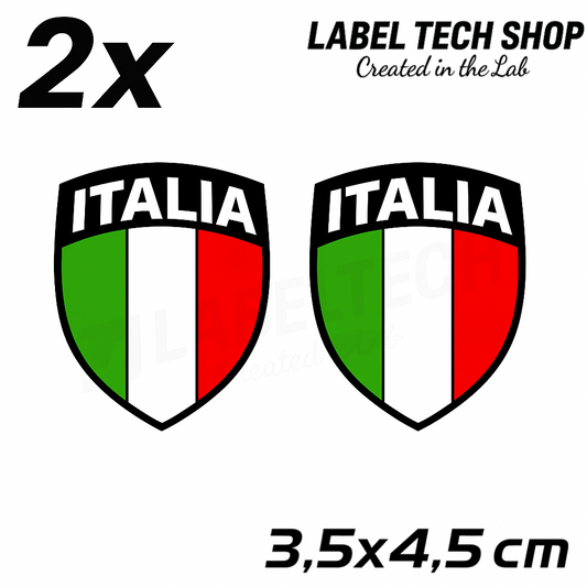 2x Italien Aufkleber 102 Wappen Emblem  Flagge Italia Adesivo Sticker 3,5x4,5cm