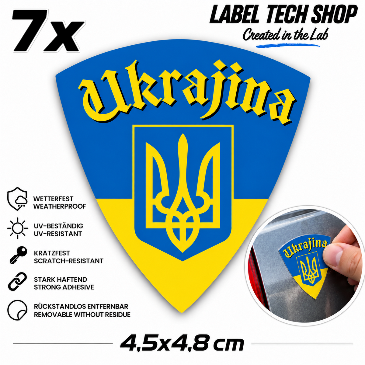 🇺🇦 Ukraine  Aufkleber Sticker Flagge Україна Наклейка  Wappen Emblem Auto 4,5x4,8cm Nr.012