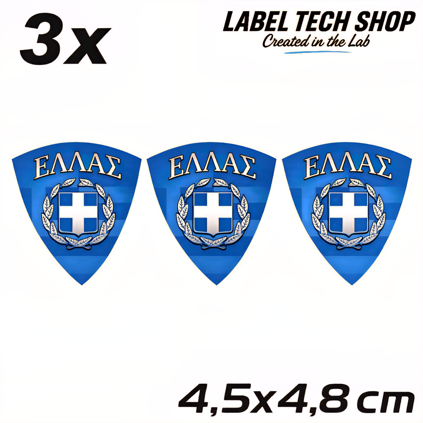 3x Griechenland Aufkleber 🇬🇷 Αυτοκόλλητο Ελλάδας Greek Sticker 4,5×4,8 cm (113)