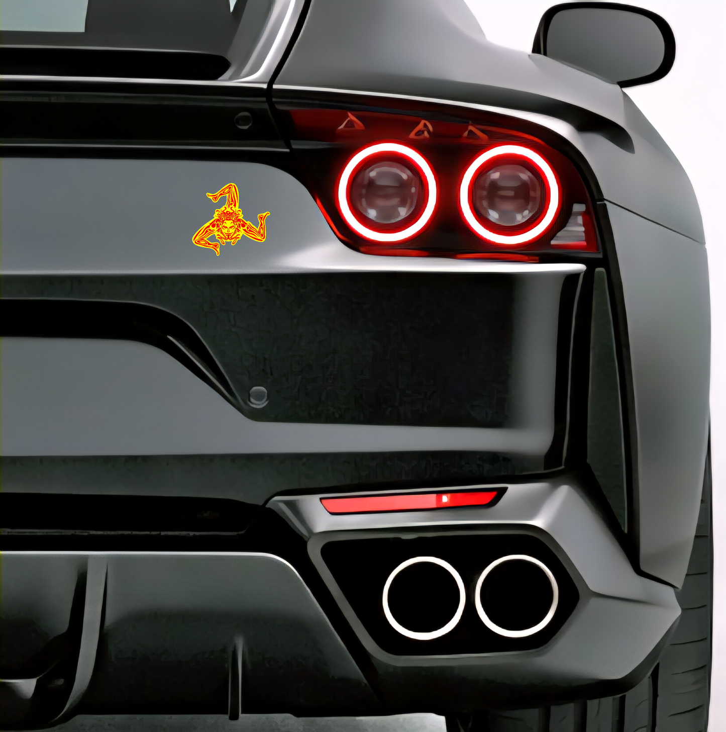 Sizilien Sicilia Sicily Trinacria Triskelion Aufkleber Sticker Adesivo – Auto Laptop Helm Geschenk – 7,5 × 7,0 cm (117)