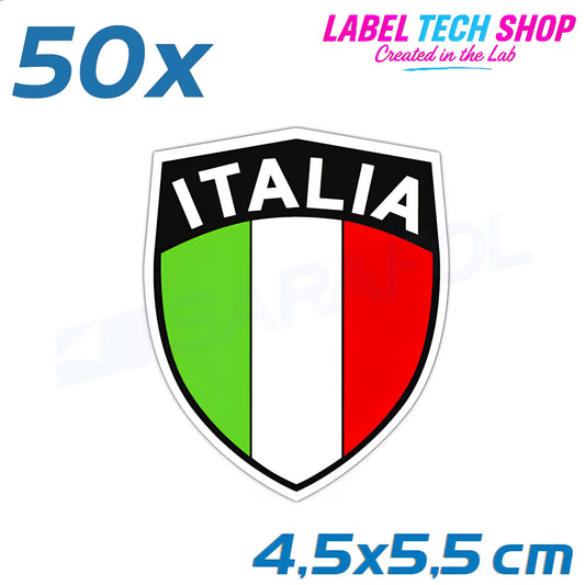 50x Italia/Italien Aufkleber Scudo 4,5×5,5cm Flagge Italien Adesivo Sticker 033