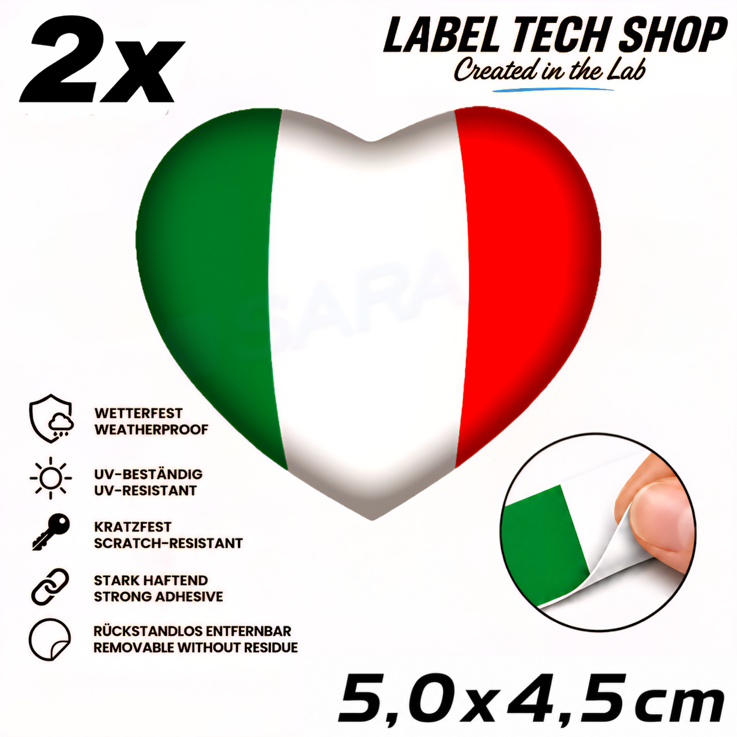 🇮🇹 Italien Aufkleber Herz Italian Sticker Heart Adesivo Cuore Italiano Bandiera Auto Helm 5,0x4,0cm NR.046