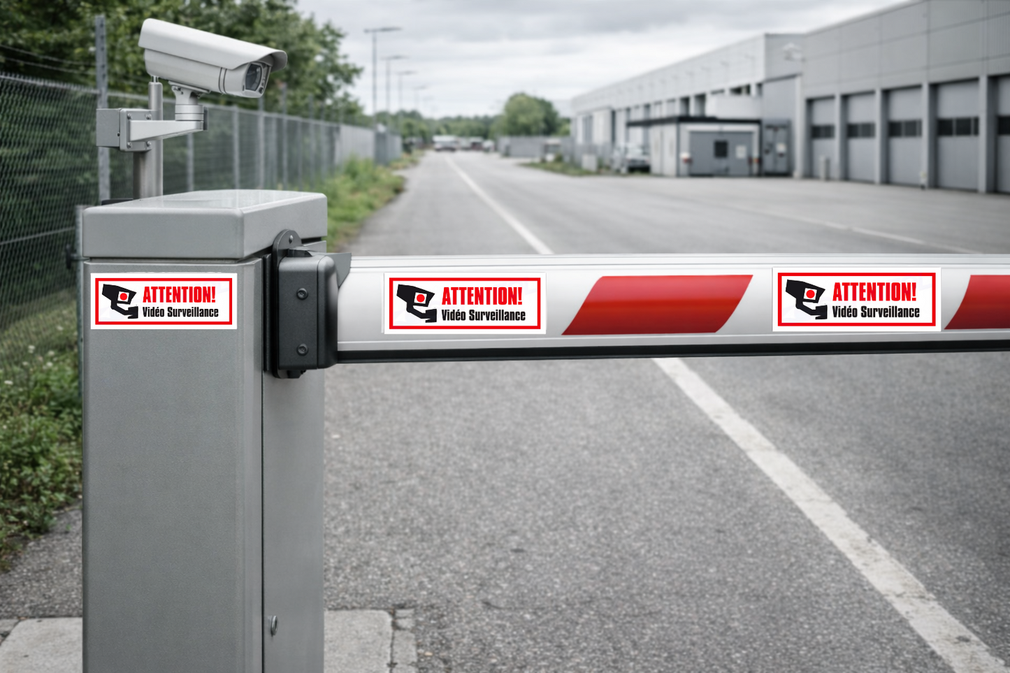 Autocollant Vidéo Surveillance – Attention Caméra Sécurité – Sticker Surveillance – 13,0 × 5,0 cm (124)