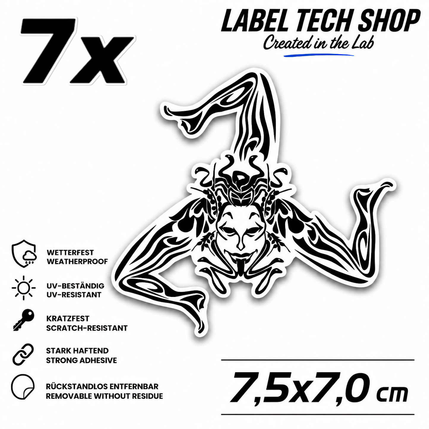 Sizilien Sicilia Sicily Trinacria Triskelion Aufkleber Sticker Adesivo – Auto Laptop Helm – 7,5 × 7,0 cm NR.025