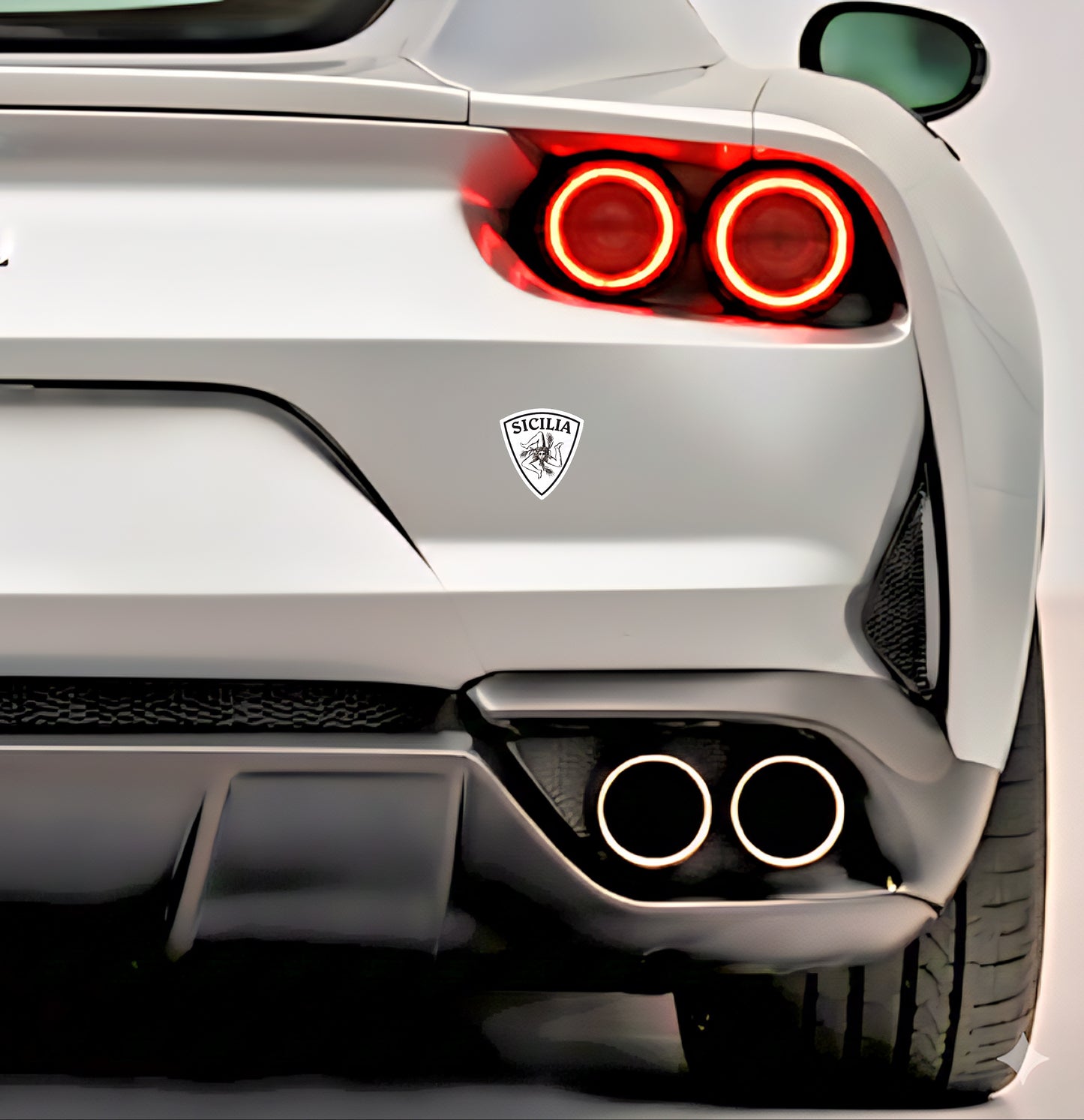 20x Sizilien Aufkleber, Sicilia Sicily Flag Wappen Sticker Black,White 6,0x6,5cm (063)