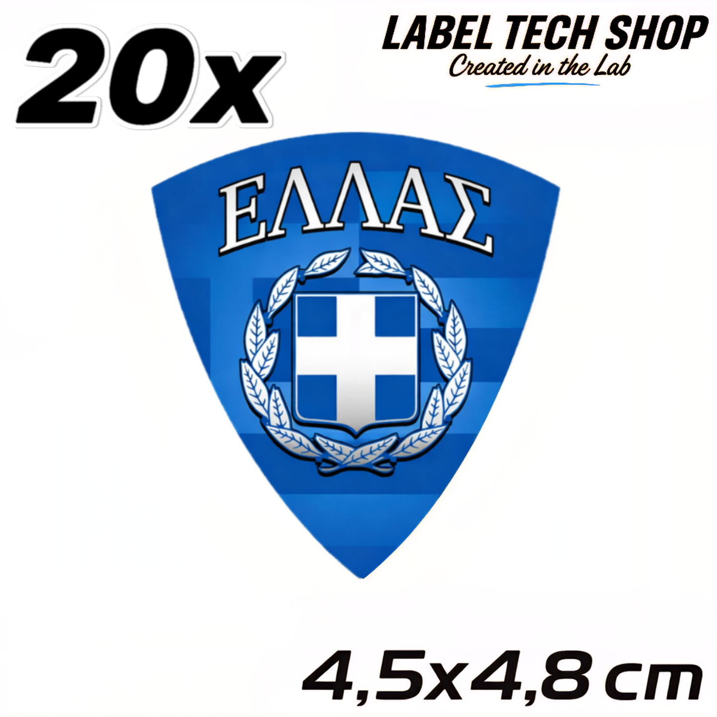 20x Griechenland Aufkleber 🇬🇷 Αυτοκόλλητο Ελλάδας Greek Sticker 4,5×4,8 cm (113)