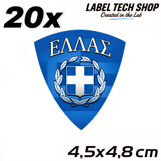 20x Griechenland Aufkleber 🇬🇷 Αυτοκόλλητο Ελλάδας Greek Sticker 4,5×4,8 cm (113)