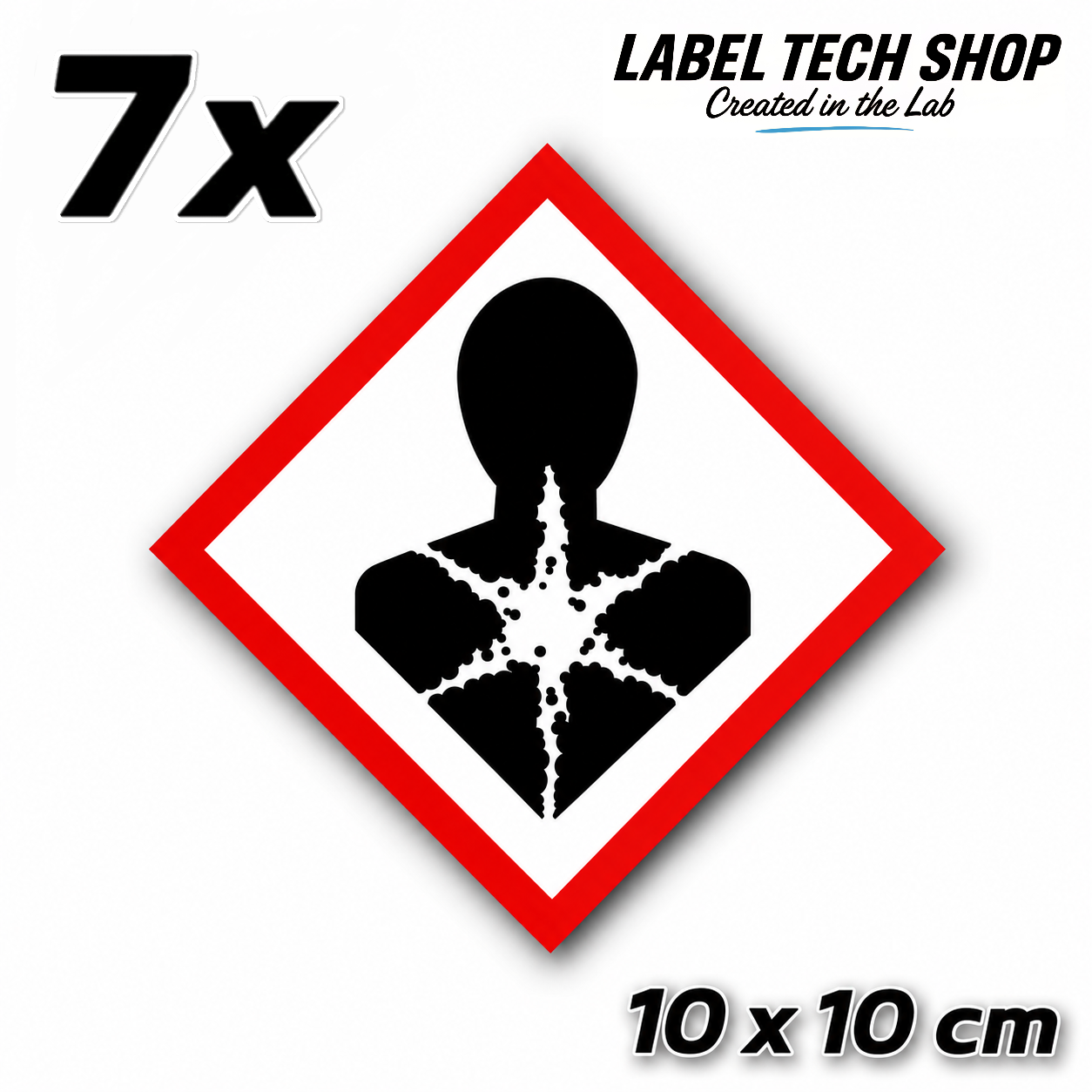 GHS08 Gesundheitsgefahr Aufkleber Health Hazard Sticker Gefahrstoff Kennzeichen nach CLP / GHS Arbeitssicherheit