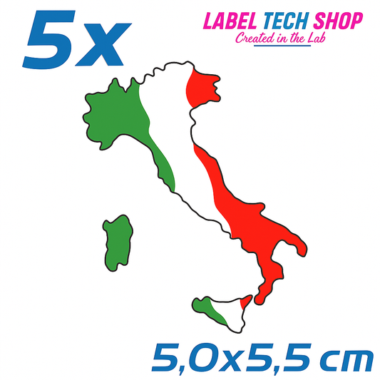 5x Italia/Italien Aufkleber Stiefel 5×5,5cm Flagge Italien Adesivo Sticker 032
