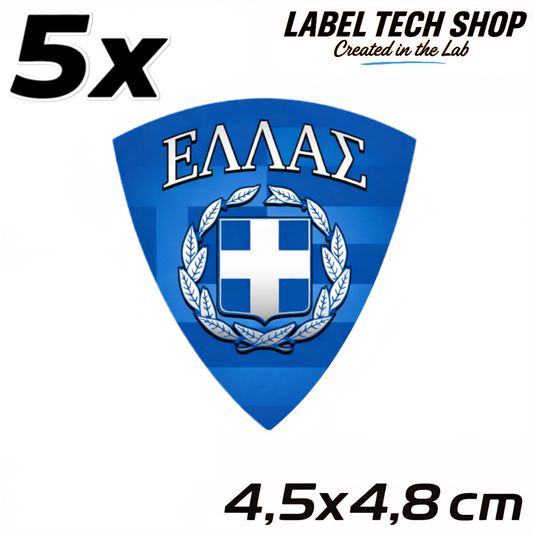 5x Griechenland Aufkleber 🇬🇷 Αυτοκόλλητο Ελλάδας Greek Sticker 4,5×4,8 cm (113)