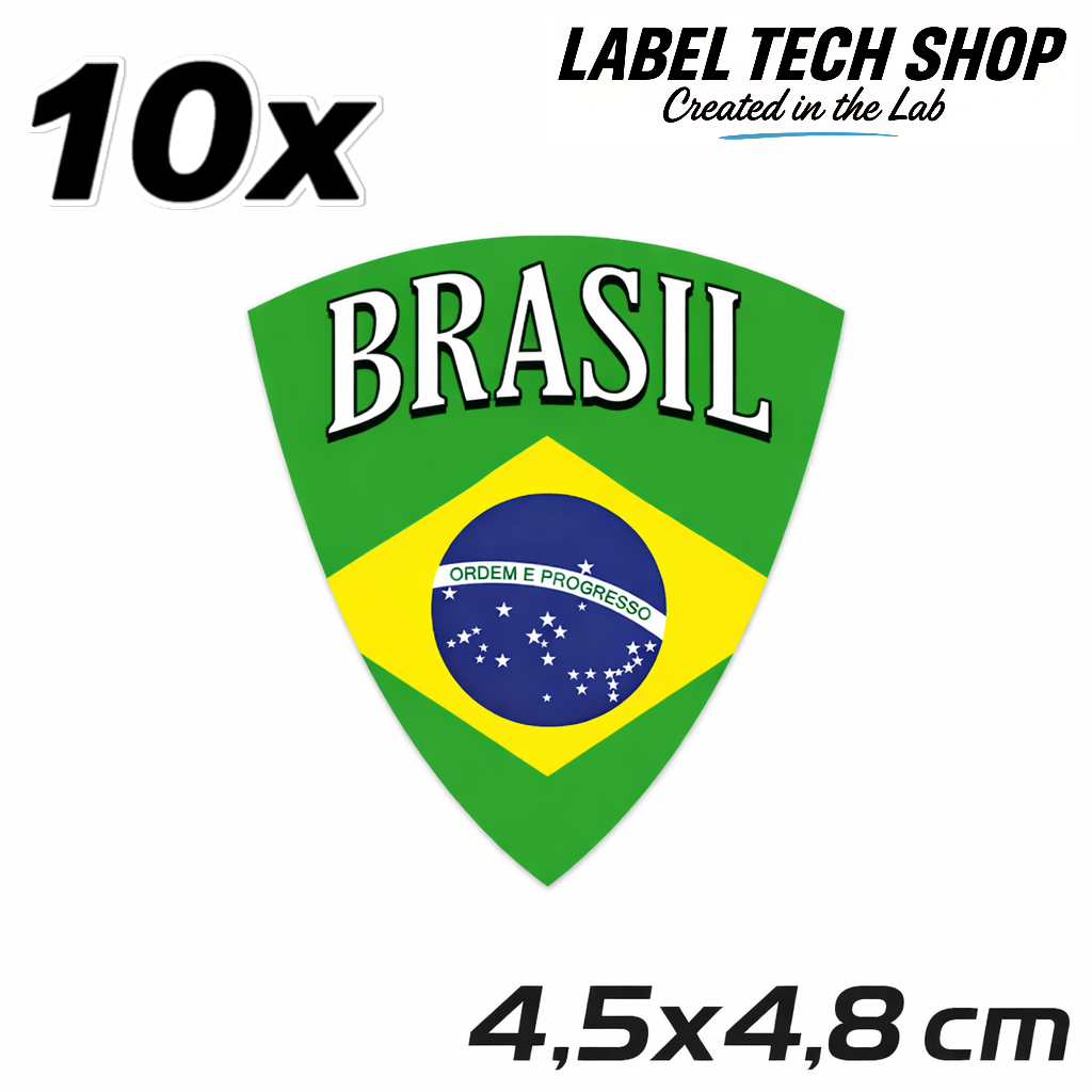 Brasilien Brasil Brazil Wappen Emblem Aufkleber Adesivo Sticker – Coat of Arms – Auto Laptop Helm – 4,5 × 4,8 cm (106)