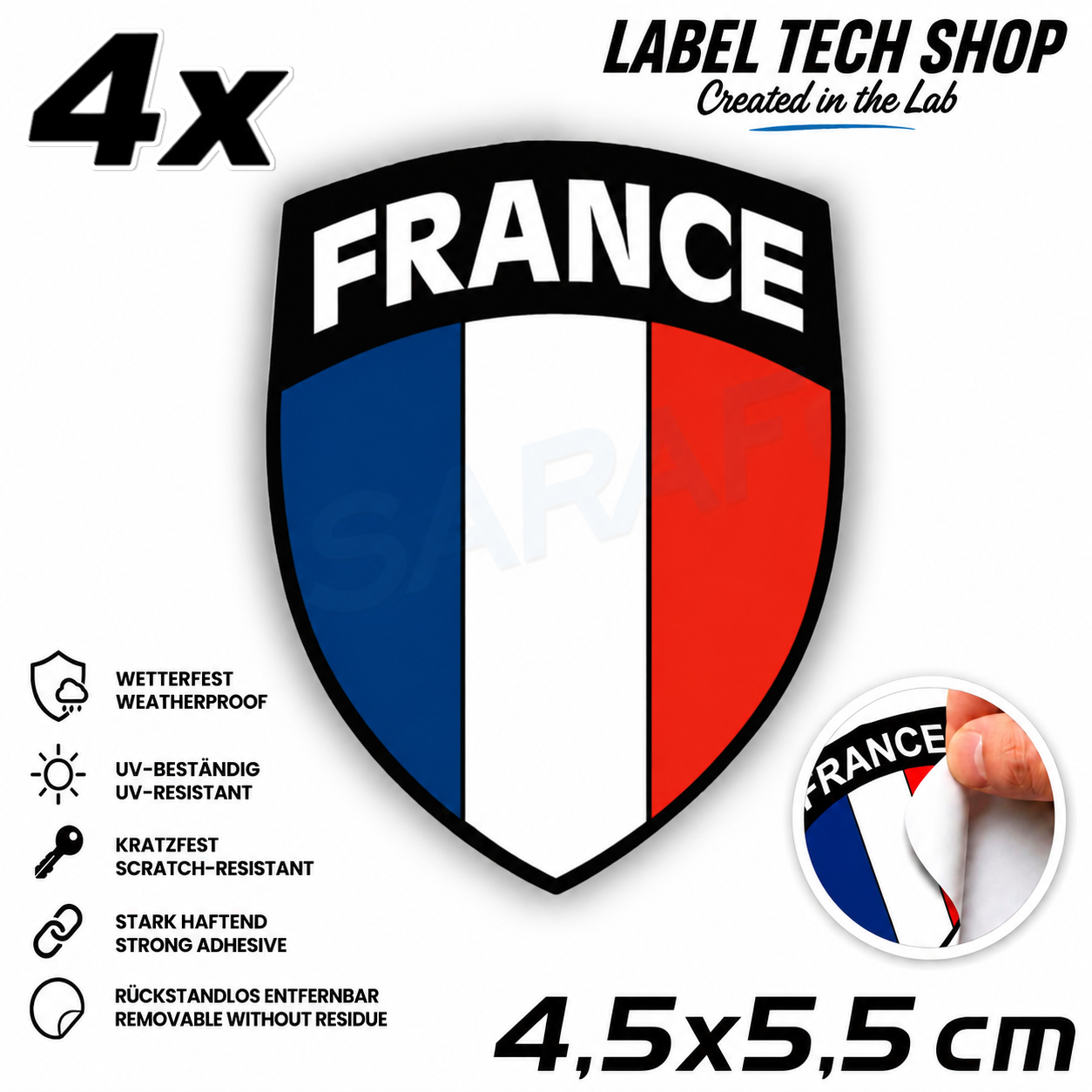 🇫🇷 Frankreich Wappen Aufkleber France Sticker Autocollant France Emblem Auto Helm 4,5x5,5cm NR.040