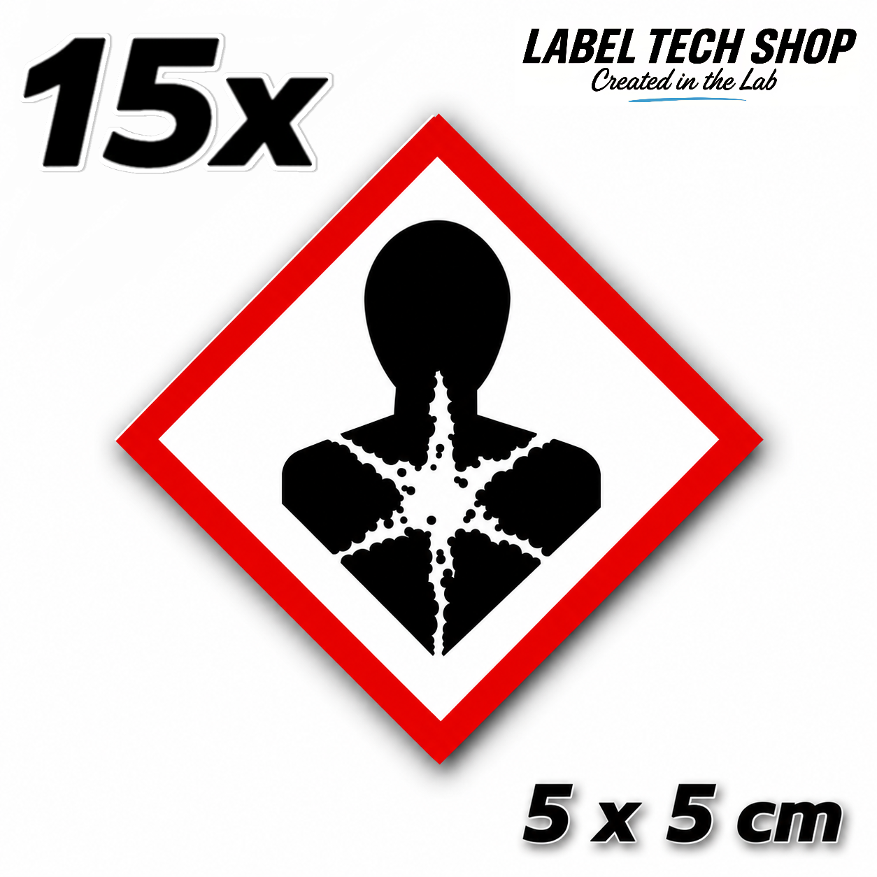 GHS08 Gesundheitsgefahr Aufkleber Health Hazard Sticker Gefahrstoff Kennzeichen nach CLP / GHS Arbeitssicherheit