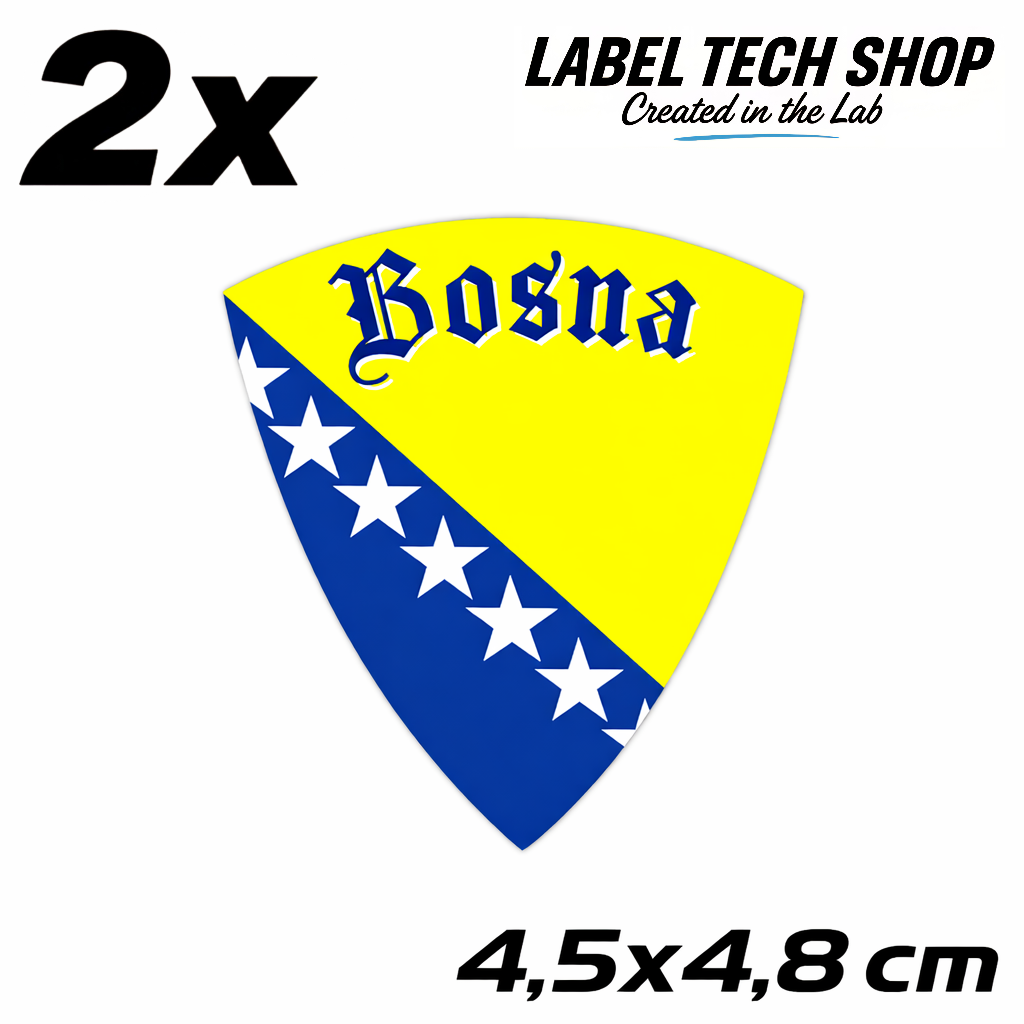 Bosnien Bosna Bosnia Wappen Aufkleber – Bosnia Herzegovina Emblem Sticker – 4,5 × 4,8 cm (011)
