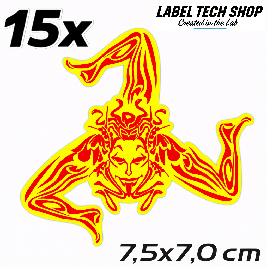 Sizilien Sicilia Sicily Trinacria Triskelion Aufkleber Sticker Adesivo – Auto Laptop Helm Geschenk – 7,5 × 7,0 cm (117)